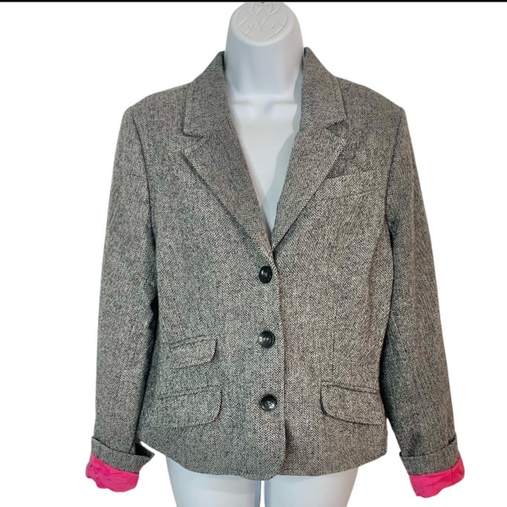 OLD NAVY Vintage Wool Blend Tweed Crop Blazer